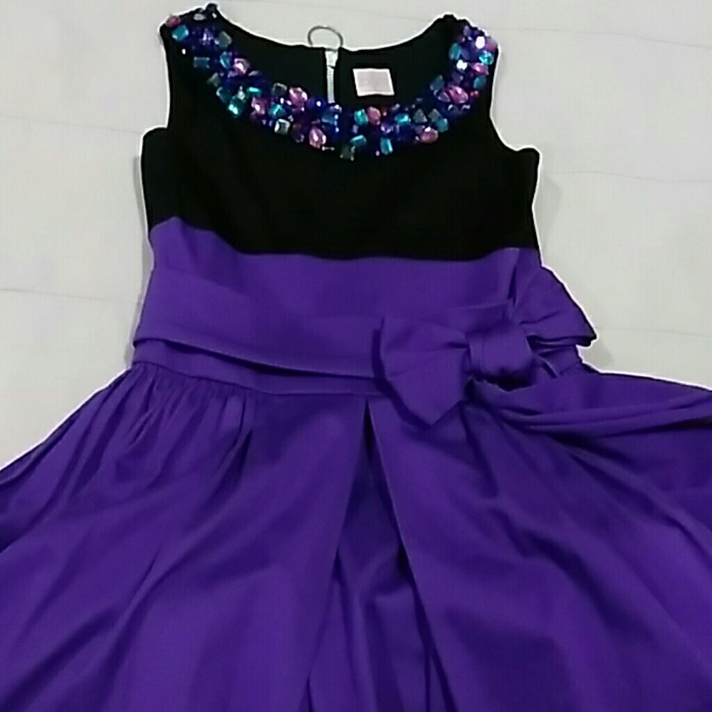ZOE LTD DRESS PURPLE FULL BOW SIZE 8